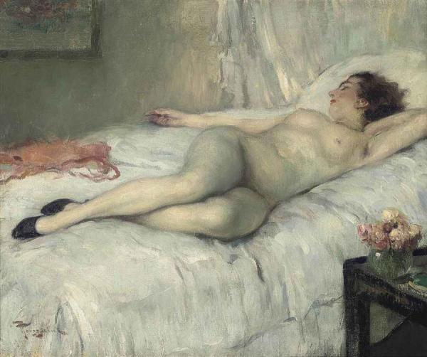 Fernand Toussaint Reclining Nude
