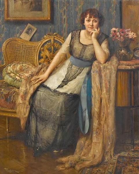 Sitting On A Sofa by Fernand Toussaint