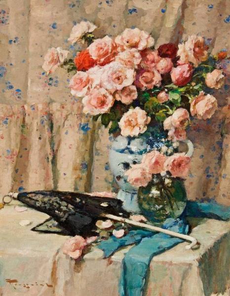 Still-life Of Flowers by Fernand Toussaint