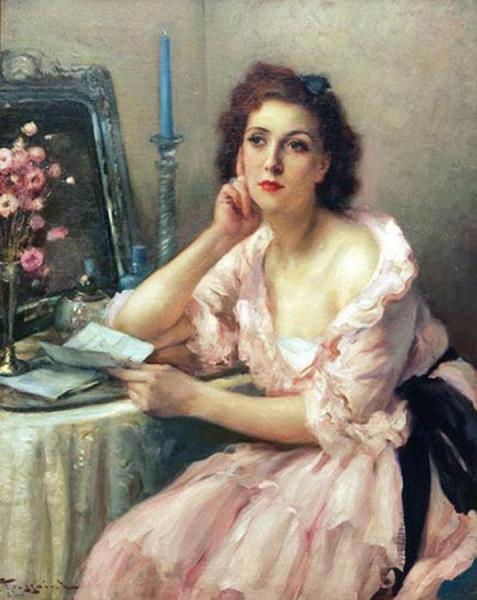 Fernand Toussaint The Love Letter And Mirror