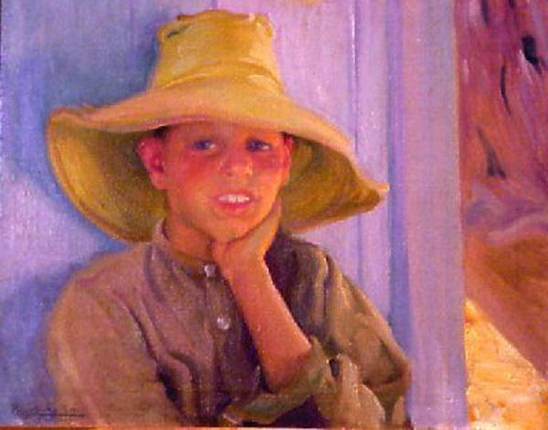 Niao Con Sombrero by Fernando Álvarez De Sotomayor