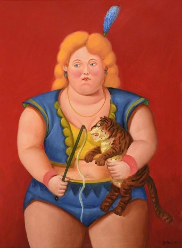 Circus Lady With Tiger, 2007 by Fernando Botero Oil Painting Reproductions