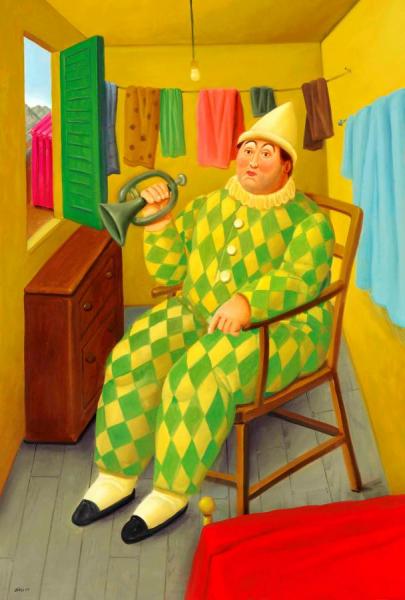 Clown In His Trailer, 2007 by Fernando Botero