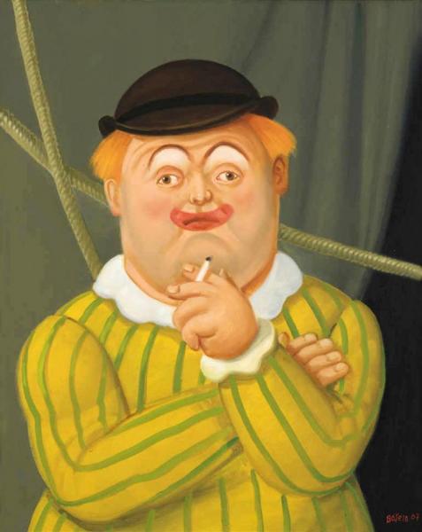 Fernando Botero Clown Smoking