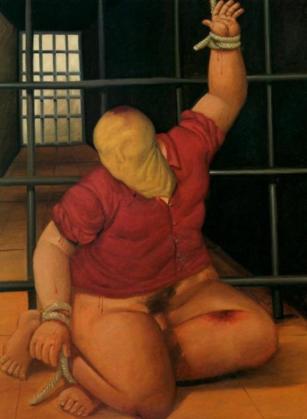 Abu Ghraib 43 - Detail 1 by Fernando Botero