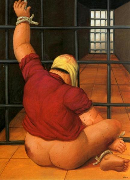 Abu Ghraib 43 - Detail 2 by Fernando Botero