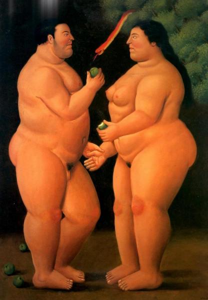 Adam And Eve by Fernando Botero