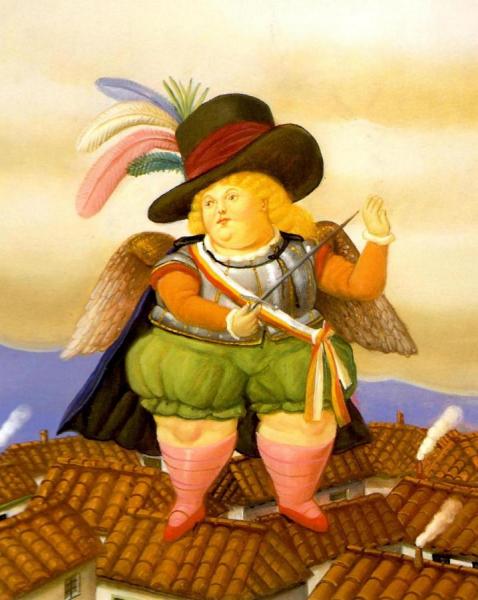 Archangel With Black Hat by Fernando Botero