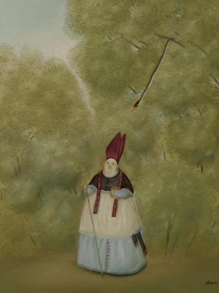Bishop Lost In The Forest by Fernando Botero