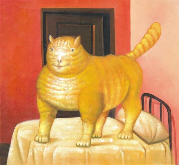 Fernando Botero Cat On A Bed