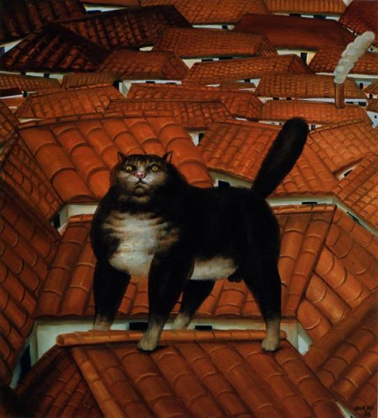 Cat On The Roof by Fernando Botero Oil Painting Reproductions