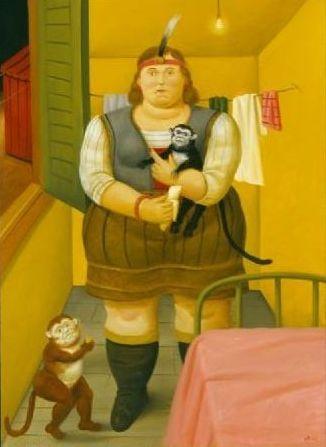 Circus Woman In Her Trailer by Fernando Botero