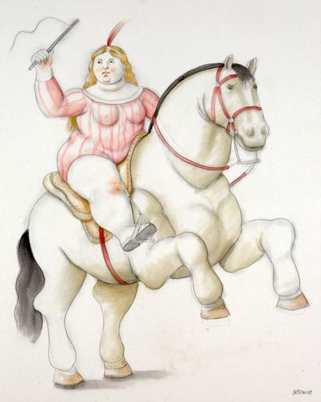 Circus Woman On A Horse by Fernando Botero