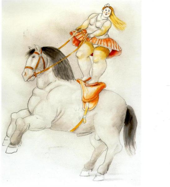 Circus Woman On A Horse by Fernando Botero