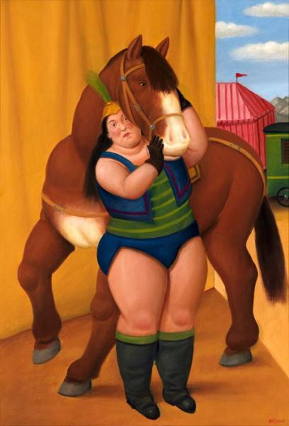 Circus Woman With A Horse by Fernando Botero