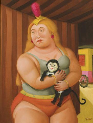 Circus Woman With A Monkey by Fernando Botero