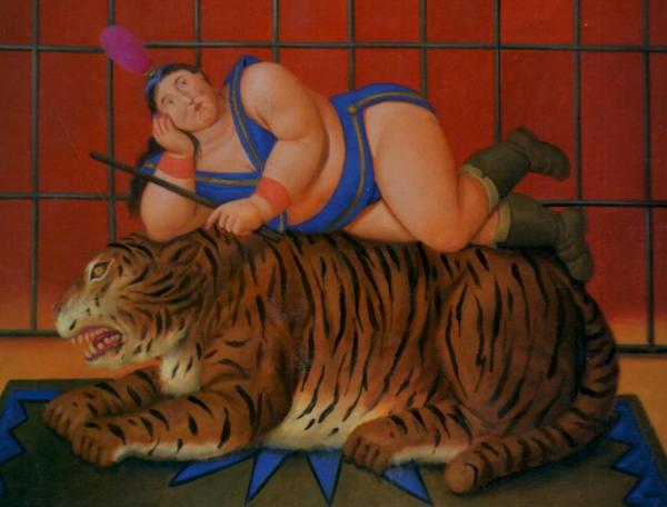 Circus Woman With Tiger by Fernando Botero