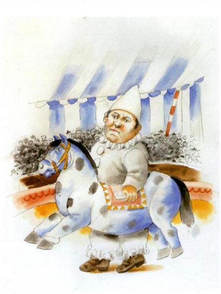 Clown And Horse by Fernando Botero