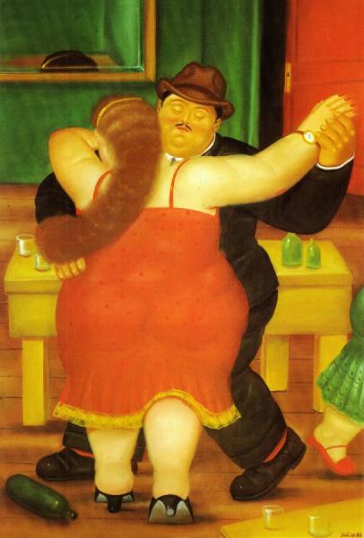 Couple Dancing by Fernando Botero