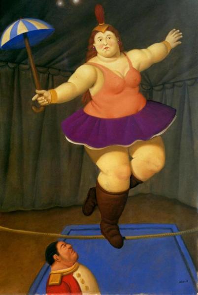 Equilibrist With Umbrella by Fernando Botero