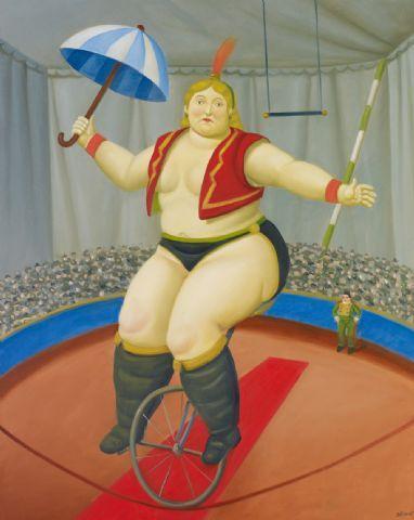 Equilibrist With Unicycle by Fernando Botero