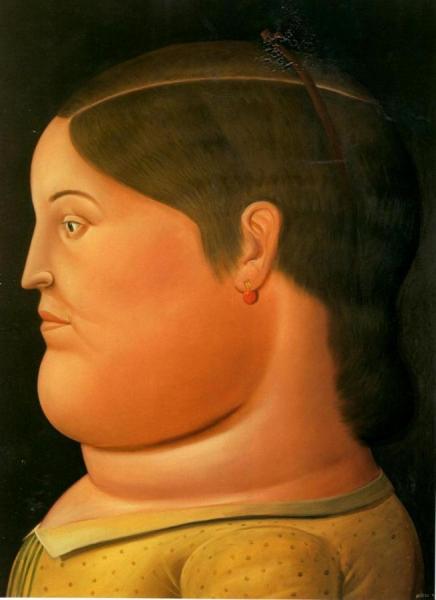 Girl In Profile by Fernando Botero