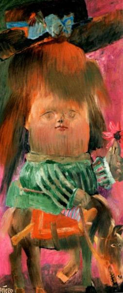 Girl On A Donkey by Fernando Botero