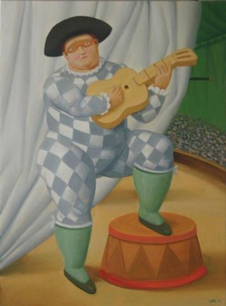 Harlequin With Guitar by Fernando Botero