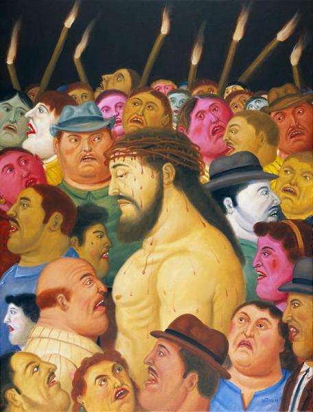 Jesus And The Crowd by Fernando Botero