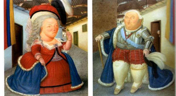 Louis Xvi And Marie Antoinette Visiting Medellin, Colombia by Fernando Botero