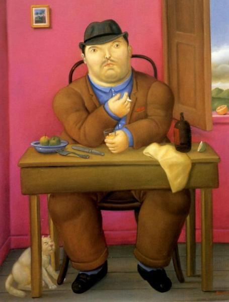 Man At Thetable by Fernando Botero