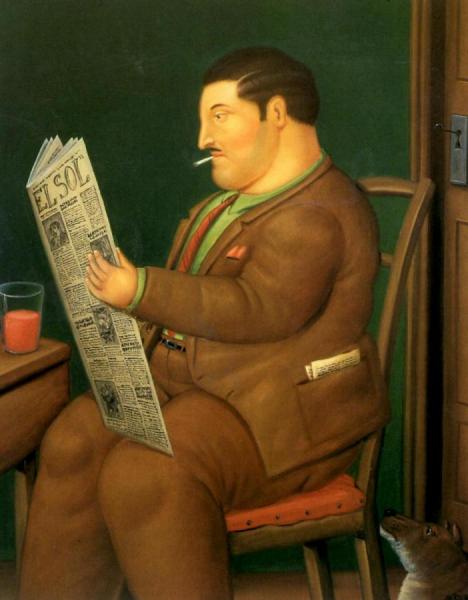 Man Reading A Paper by Fernando Botero