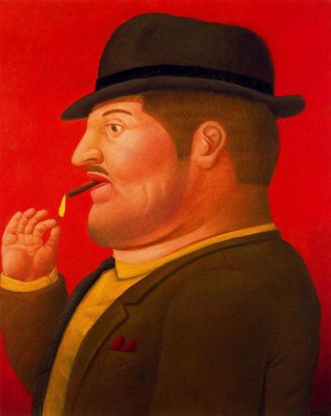 Man Smoking by Fernando Botero