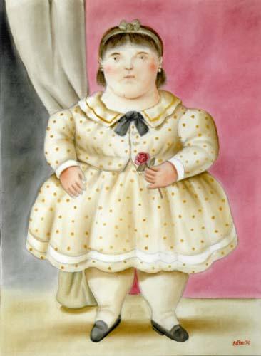 Nina Con Flor by Fernando Botero