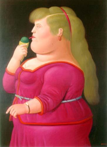 Nina Eating Icecream by Fernando Botero