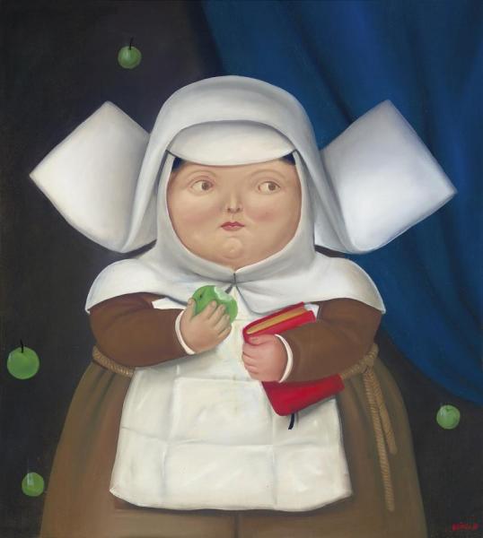 Nun Eating An Apple by Fernando Botero
