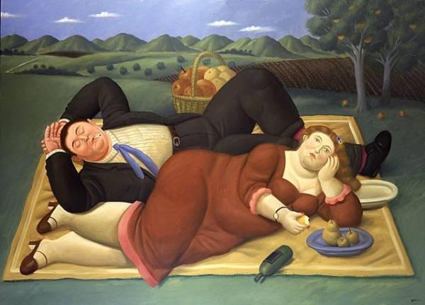 Picnic by Fernando Botero Oil Painting Reproductions