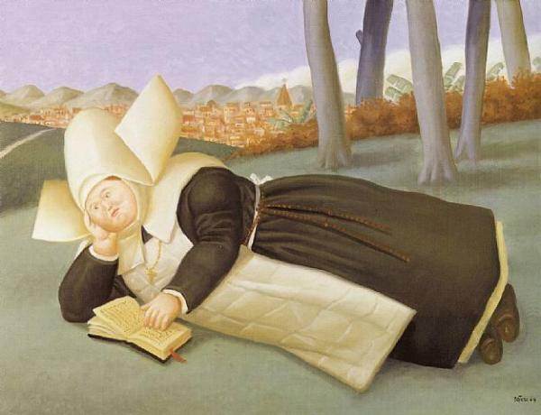 Reclining Nun by Fernando Botero