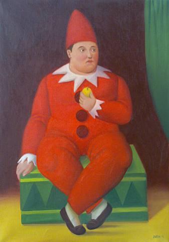 Red Clown by Fernando Botero