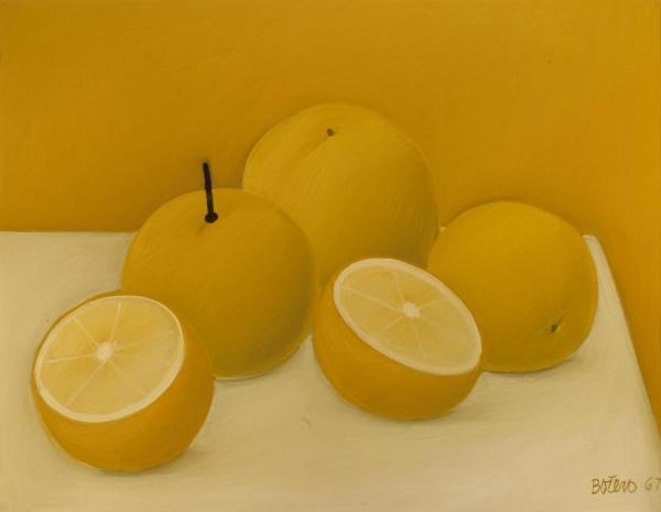 Still Life With Oranges,1967 by Fernando Botero
