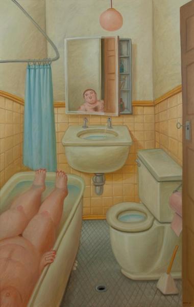 The Bathroom by Fernando Botero