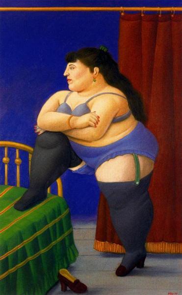 The Bedroom by Fernando Botero