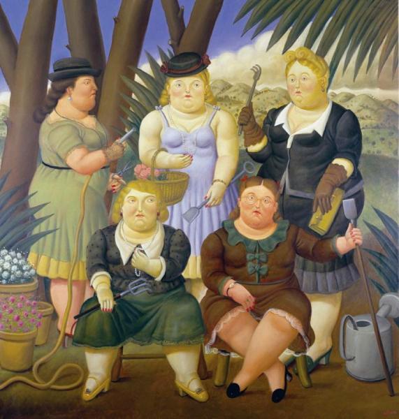 The Gardening Club by Fernando Botero