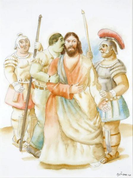 The Kiss Of Judas / El Beso De Judas by Fernando Botero