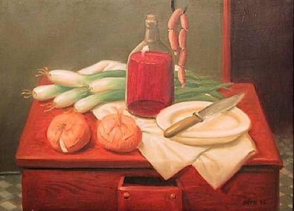 The Kitchen Table by Fernando Botero