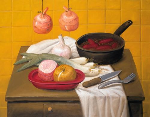 The Kitchen Table by Fernando Botero