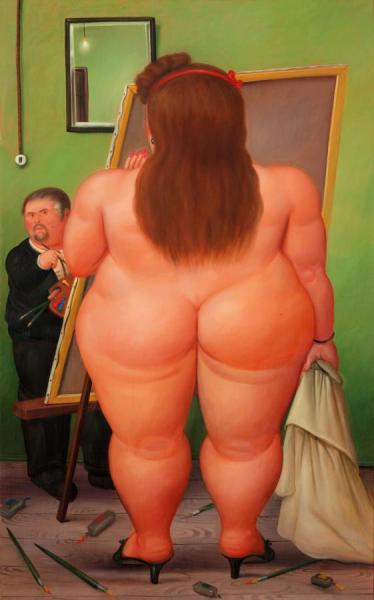 The Painter And His Model by Fernando Botero