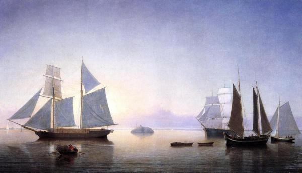 Becalmed Off Halfway Rock by Fitz Hugh Lane