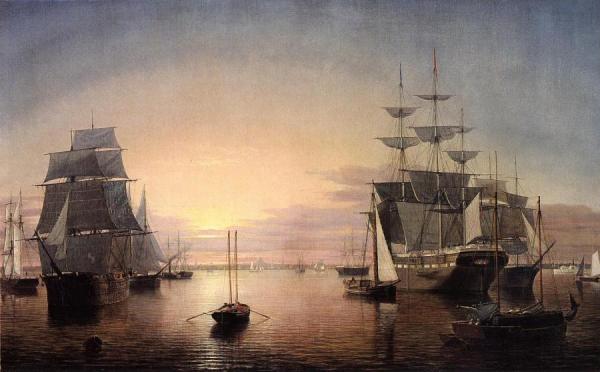 Boston Harbor At Sunset by Fitz Hugh Lane Oil Painting Reproductions