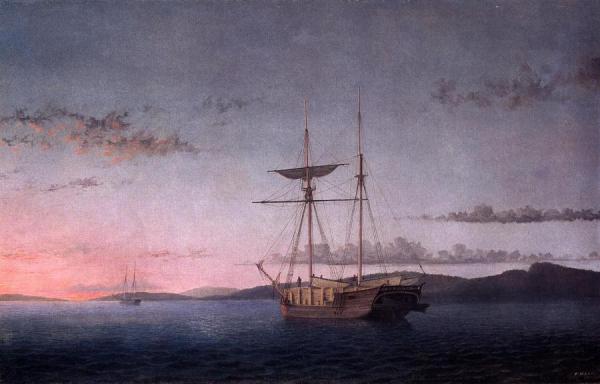 Lumber Schooners At Evening On Penobscot Bay by Fitz Hugh Lane